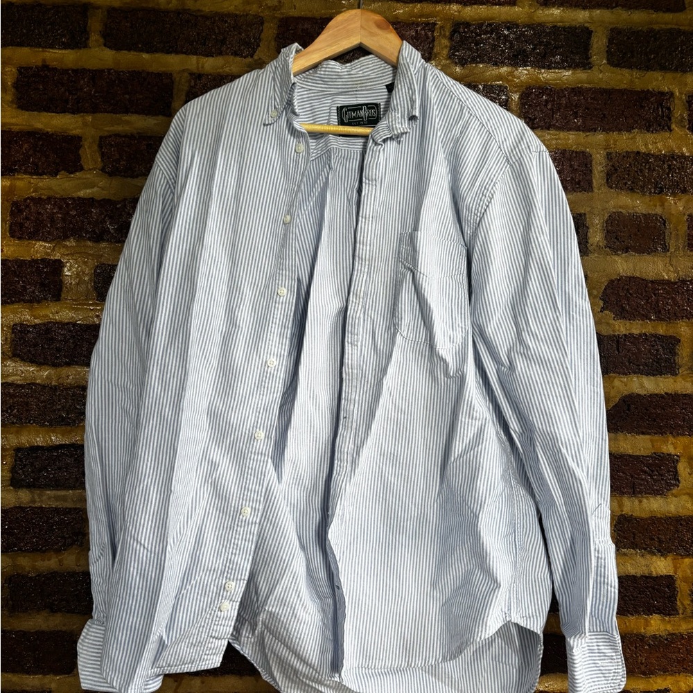 Gitman Vintage Blue and White Striped Casual Shirt